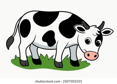 A beautiful cow vector art in white background illustration.