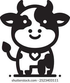Beautiful Cow vector design with hand