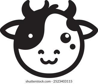 Beautiful Cow vector design with hand