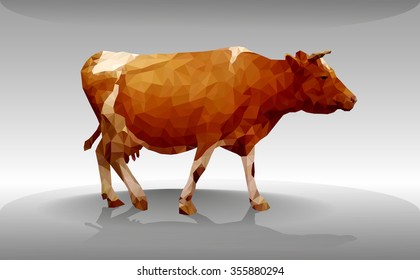 the beautiful cow what costs in a profile and looks forward. Vector illustration for magazines and modern design