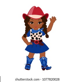 Beautiful cowgirl  isolated on white background.