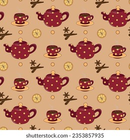 Beautiful and cozy autumn seamless pattern