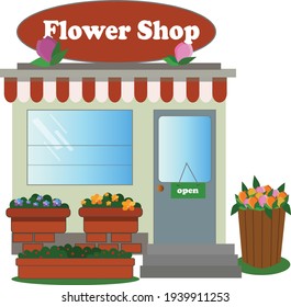 beautiful cozy flower shop where you can buy a beautiful bouquet of flowers