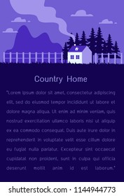 Beautiful Cozy town, row of houses by the hill with trees, nature landscape,village countryside scene road through on cityscape modern flat design vector illustration
