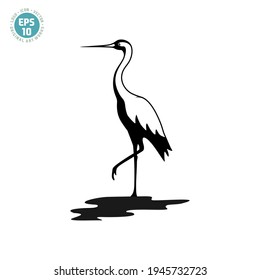 beautiful crane bird vector illustration