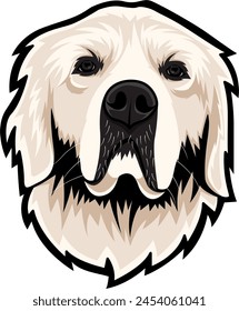 Beautiful Cream Golden Retriever Dog Portrait