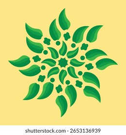 BEAUTIFUL AND CREATIVE AMAZING GREEN COLOR MANDALA FLOWER VECTOR GRAPHICS ILLUSTRATOR ABSTRACT ART COVER, BACKGROUND, PRINTING NEW DESIGN