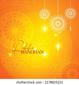 Beautiful and creative backbround design of an INDIAN festival Rakshabandhan, with rakhi illustration and beautiful mandala design