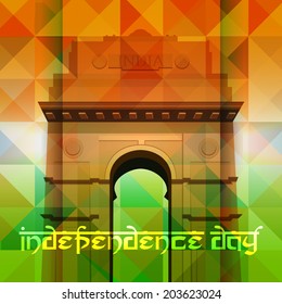 Beautiful creative background with india gate for Indian Republic day and Independence Day. Vector illustration