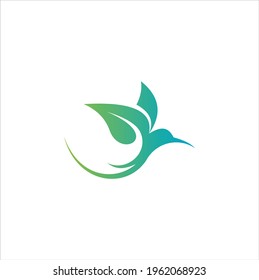 Beautiful Creative Bird Colibri Logo Design Vector
