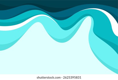 Beautiful creative blue wave background. papercut wave vector