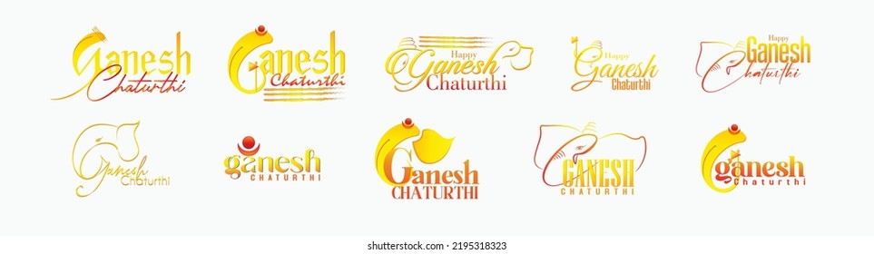 Caligrafía hermosa y creativa ambientada para GANESH CHATURTHI con el símbolo Lord Ganesha 