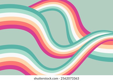 beautiful and creative color waves lines retro vibes background wallpaper concept