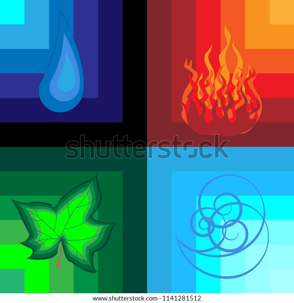 Beautiful Creative Drawing Four Elements Fire Stock Vector (Royalty ...