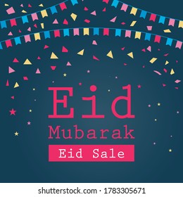 bello y creativo eid Mubarak caligráfico medio social vector de diseño de post. eid venta postdiseño. diseño de fondo eid