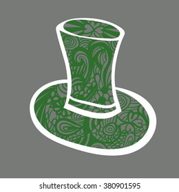 Beautiful creative floral design decorated Hat for Happy St. Patrick's Day celebration. Vector illustration.