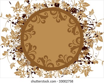 beautiful creative floral design frame with grunge