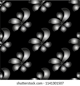 Beautiful creative gradient black and white pattern on a black background