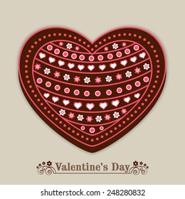 Beautiful creative heart shape on grey background for Happy Valentines Day celebration.
