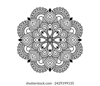 beautiful and creative mandala art for henna and coloring book page for adults
