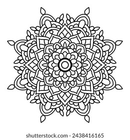 beautiful and creative mandala design for coloring book, easy mandala art for henna, tattoo, decoration
