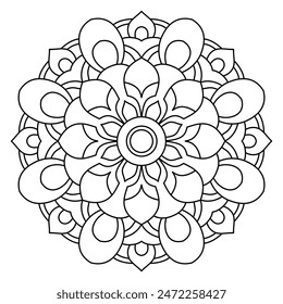 beautiful and creative mandala design for coloring book, tattoo design, wall art
