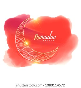 beautiful creative moon on watercolor background