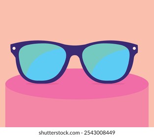 Beautiful and creative new design blue color sunglass vector graphics design. Eyeglass or reading glass vector design 2025.