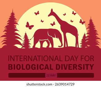 BEAUTIFUL AND CREATIVE NEW INTERNATIONAL DAY FOR BIOLOGICAL DIVERSITY BANNER, COVER, POSTER, FLYER, BACKGROUND, WALLPAPER VECTOR GRAPHICS DESIGN