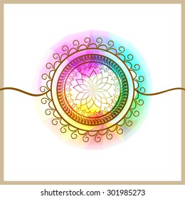 Beautiful creative rakhi for Indian festival of brother and sister love, Happy Raksha Bandhan  celebration.