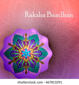 Beautiful creative rakhi on shiny background for Indian festival of brother and sister love