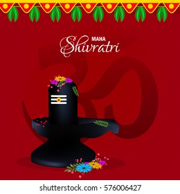 Beautiful and Creative Shiv ling on decorative background for Hindu Festival Maha Shivratri. 