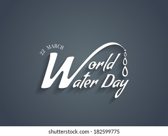 Beautiful creative typography design of world water Day on dark color background. vector illustration