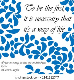 A beautiful creative vector illustration with blue spots and black inscriptions
