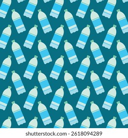 BEAUTIFUL AND CREATIVE WATER BOTTLE SEAMLESS PATTERN VECTOR GRAPHICS BACKGROUND, COVER, PAPER ILLUSTRATION DESIGN