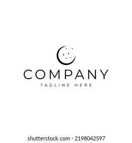 beautiful crescent moon and stars vector logo design