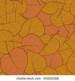Beautiful crisp autumn seamless pattern with yellow and orange leaves.Vector illustration.Bright background for web pages,cloth,textile,wrapping paper,scrapbooking,Wallpapers.
