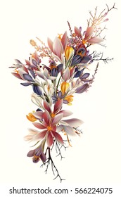 Beautiful crocus flowers for save the date cards or wedding design