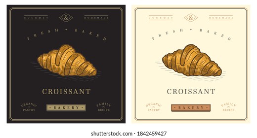 Beautiful Croissant Bakery Logo Illustration