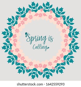 Beautiful crowd of leaf and floral frame, for vintage spring calling poster design. Vector