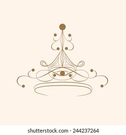 Beautiful crown design on beige background.