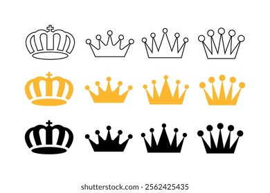 Beautiful crown vector illustration sets for wedding invitations, golden crown, crown collection, luxury, elegant, premium, majestic, decorative, crownlike, imagery, ornate, prestigious, affinity, bea