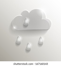 Beautiful crystal cloud with raindrops