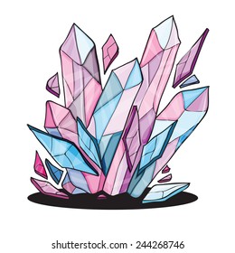 beautiful crystal stones for design - vector illustration