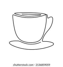 beautiful cup drawing single line art