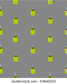 Beautiful Cup Pattern, Green, Tea.