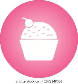 Beautiful Cupcake Glyph Vector Icon