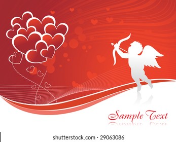 Beautiful cupic heart vector background