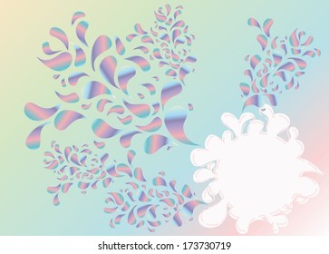 Beautiful curls on a multi-colored background