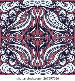 Beautiful Curly Abstract Seamless Pattern